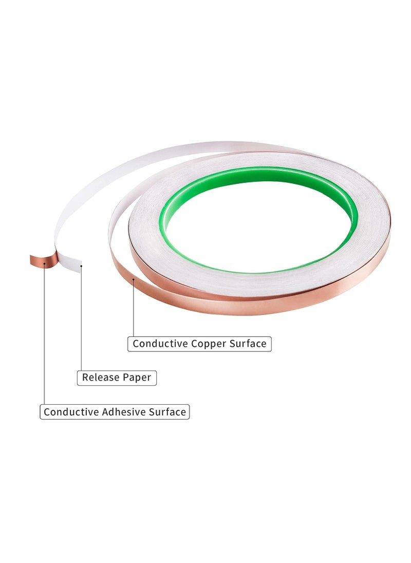 شريط رقائق نحاسية [2 بكرة] (1/4 بوصة × 22 ياردة لكل منهما) مع شريط نحاسي لاصق موصل مزدوج للجيتار والإصلاحات الكهربائية والفنون والحرف اليدوية والزجاج الملون والدوائر الورقية واللحام والتأريض - pzsku/Z0D72789381110890A5F0Z/45/_/1733383956/fe2a74b7-5305-4ee7-9d4e-031a2688f150