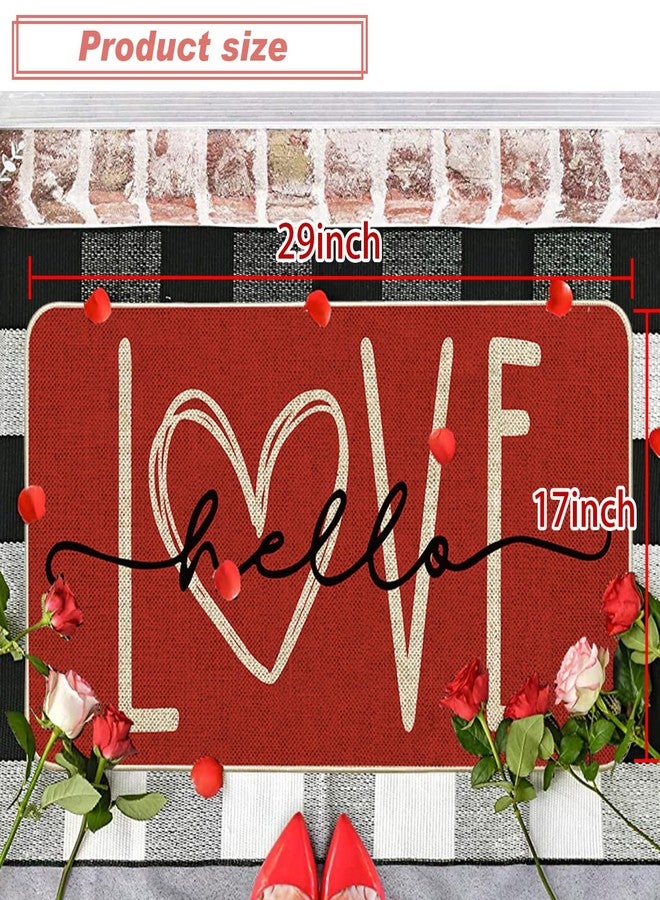 Baccessor Happy Valentines Day Doormat Hello Love Outdoor Outside Welcome Door Mat Non Slip Rubber Backing Entrance Spring Holiday Indoor Front Kitchen Decoration 17 x 29 Inch - Image 4