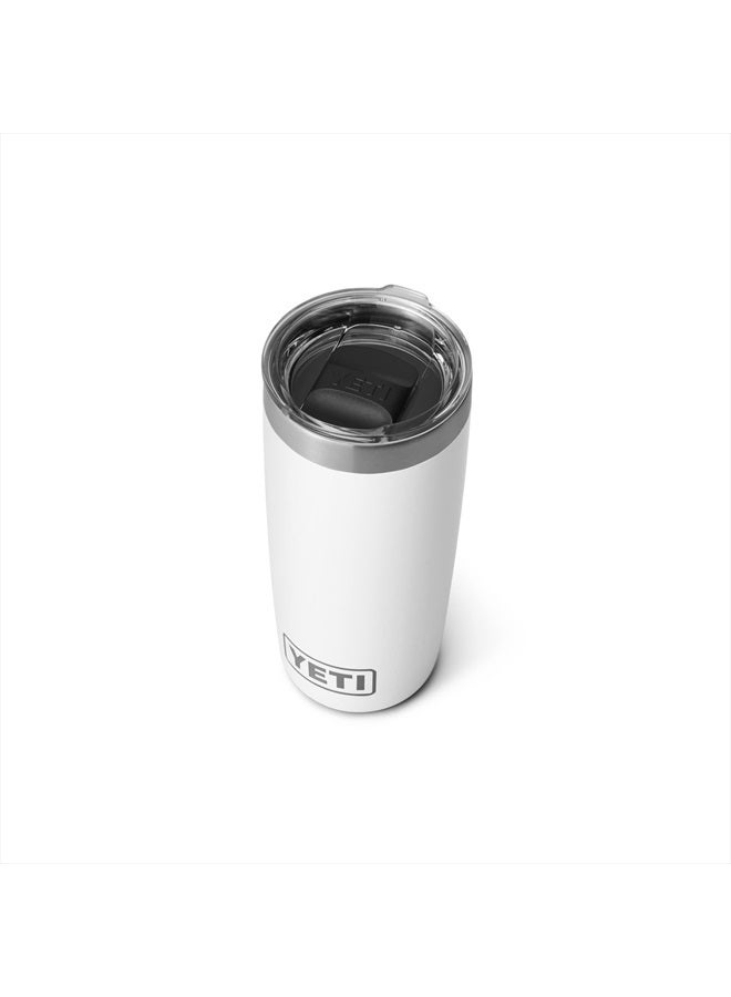 YETI كوب رامبلر سعة 10 أونص، فولاذ مقاوم للصدأ، معزول بالفراغ بغطاء مغناطيسي، أبيض - Image 1