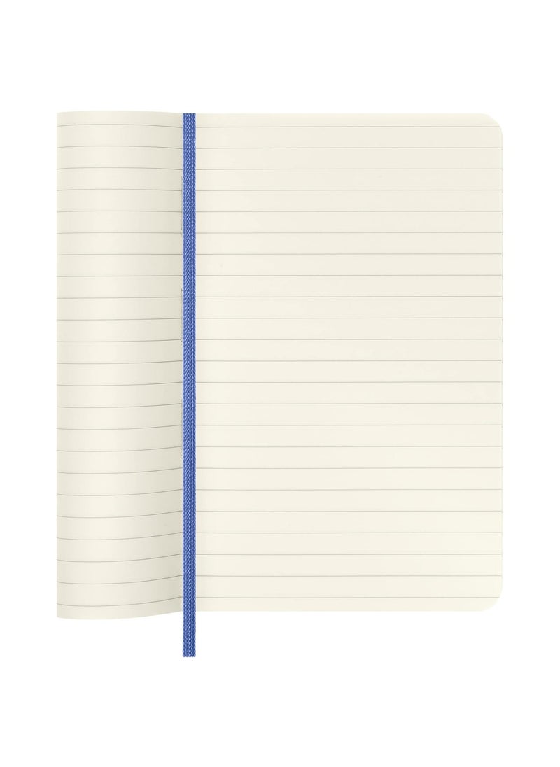 MOLESKINE 1-Piece Classic Pocket Size Soft Cover Ruled Notebook 9x14cm Size Hydrangea Blue  - Image 2