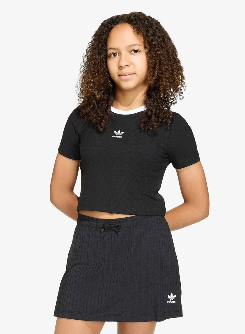 اديداس اوريجينالز تي شيرت ضيق قصير مضلع للشباب