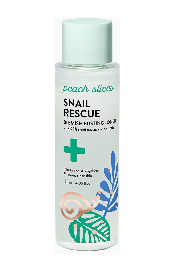 Peach Slices - Peach Slices | Snail Rescue Blemish Busting Toner | 95% Snail Mucin | Pore Cleaner | Hydrates & Balances | Korean Skin Care | CICA | Hyaluronic Acid | Non-Comedogenic | Cruelty-Free | 4.05 oz - Image 1