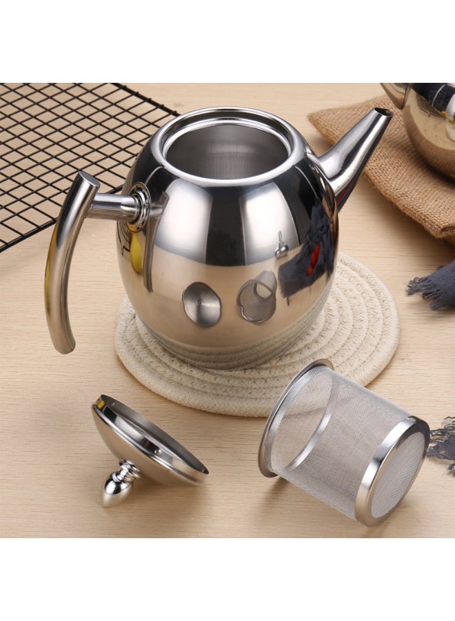 إبريق شاي مع مصفاة للشاي السائب، إبريق شاي من الفولاذ المقاوم للصدأ، إبريق شاي مع مصفاة شاي وغطاء (1500 مل) - Image 1