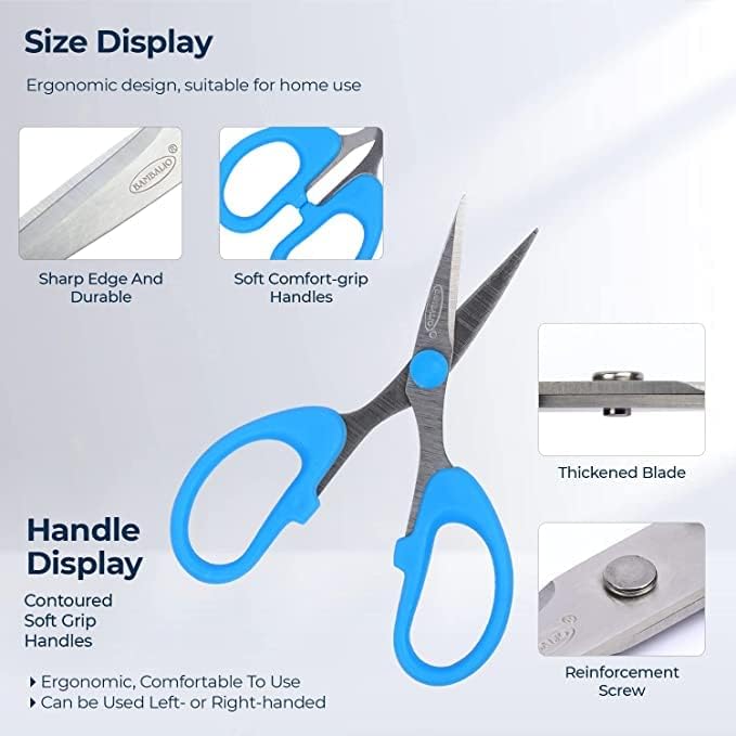 Bambalio 5" Soft Comfort Grip Multipurpose Scissors Pack Of 3 BA015 - Image 3
