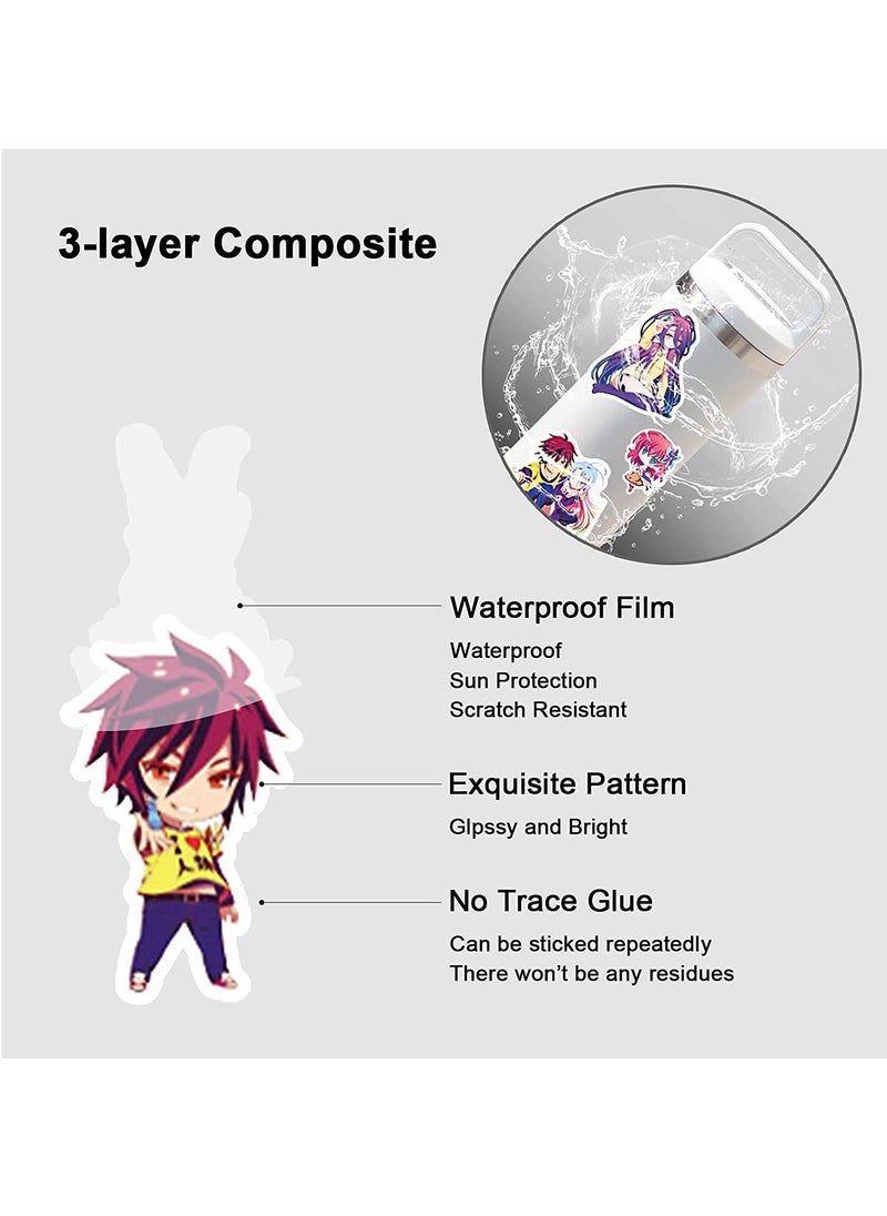 Generic - 50pcs Anime No Game No Life Stickers Car Sticker for Snowboard Motorcycle Bicycle Phone Computer DIY Keyboard Car Window Bumper Wall Luggage Decal Graffiti Patches No Game No Life - Image 1