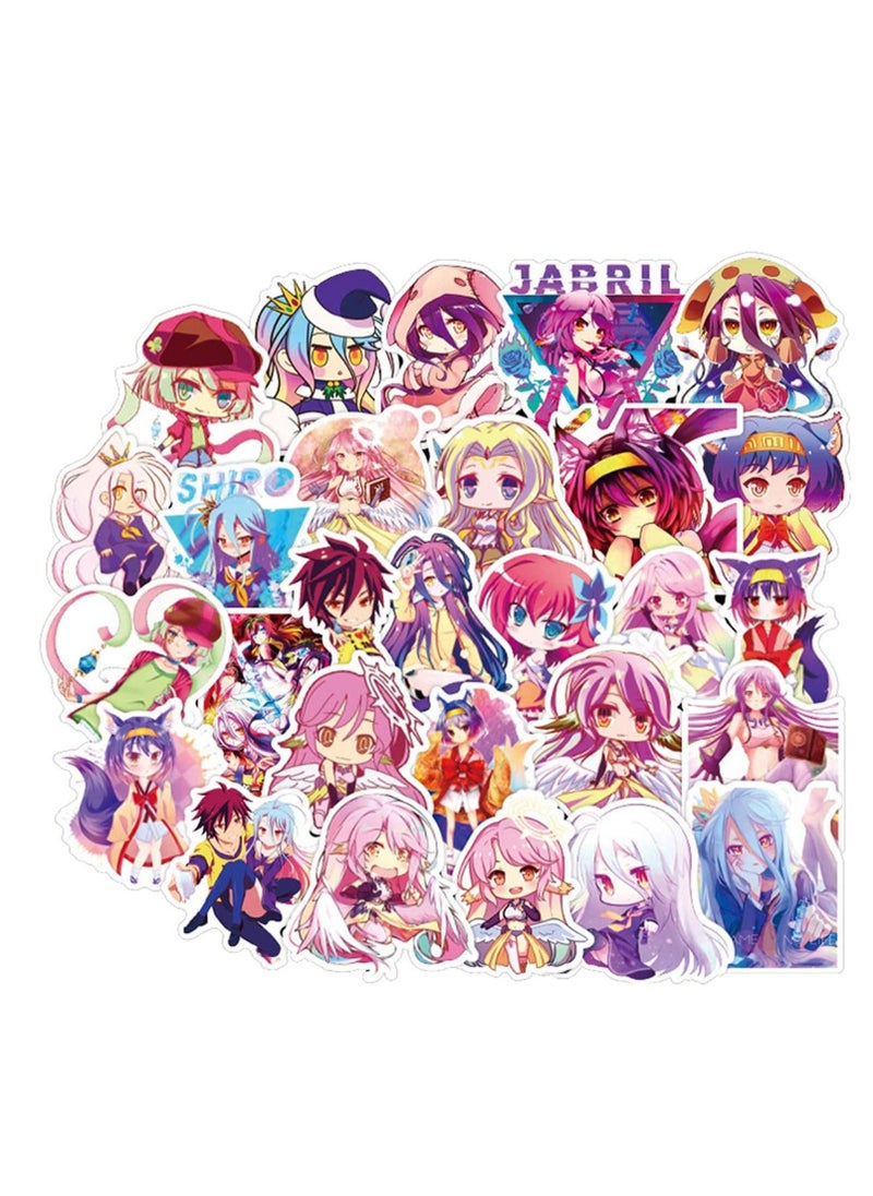 Generic - 50pcs Anime No Game No Life Stickers Car Sticker for Snowboard Motorcycle Bicycle Phone Computer DIY Keyboard Car Window Bumper Wall Luggage Decal Graffiti Patches No Game No Life - Image 1