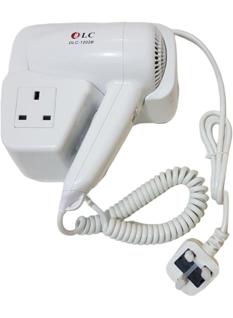 DLC 1200W 60/50Hz Wall Mounted Easy to Use Hair Dryer (WHITE) - Image 4