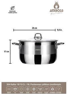 AMBOSS Stainless steel sapphire deep bowl - with glass lid made in Turkey  - Image 3