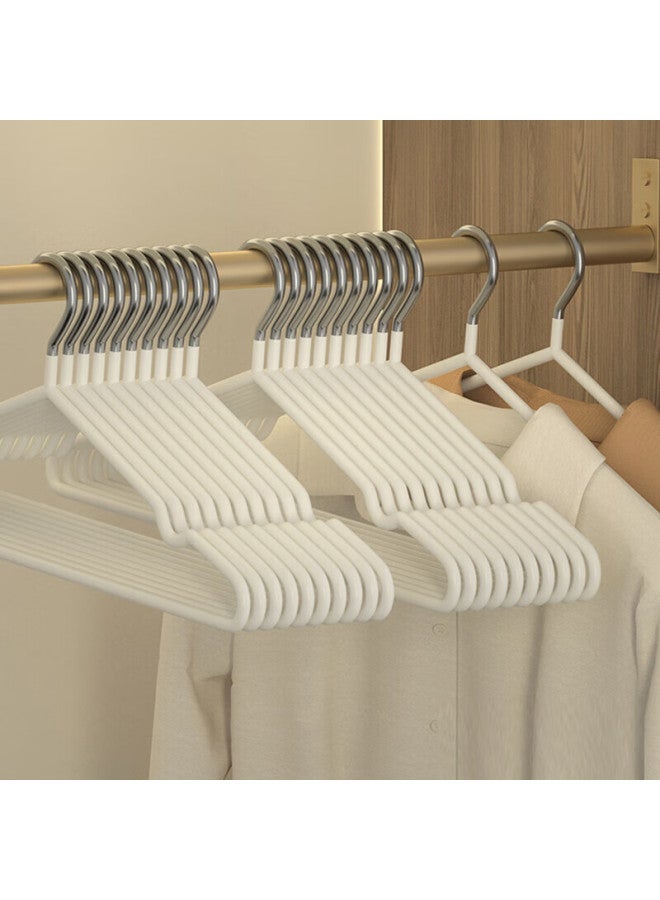 Mengting Plastic-coated Non-slip Coat Hangers For Student Dormitory, Adult Clothes Hangers, 10 Pack, White - Image 2