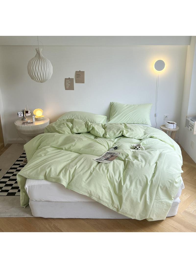 4-Piece Pure Cotton Solid Color Minimalist Style Comfortable Set King Size 220x240cm