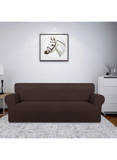 Easy-Going Easy-Going Fleece Stretch Sofa Slipcover Spandex Non-Slip Soft Couch Sofa Cover, Washable Furniture Protector with Anti-Skid Foam and Elastic Bottom for Kids, Pets(Sofa, Chocolate)  - Image 2