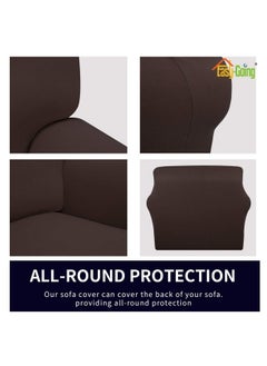 Easy-Going Easy-Going Fleece Stretch Sofa Slipcover Spandex Non-Slip Soft Couch Sofa Cover, Washable Furniture Protector with Anti-Skid Foam and Elastic Bottom for Kids, Pets(Sofa, Chocolate)  - Image 4