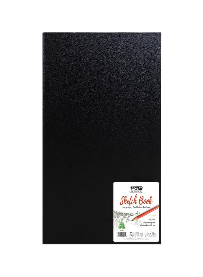 برو آرت دفتر رسم برو-آرت PA020504 ذو غلاف مقوى، مقاس 11 × 14 بوصة، أسود (110 صفحات) - Image 1