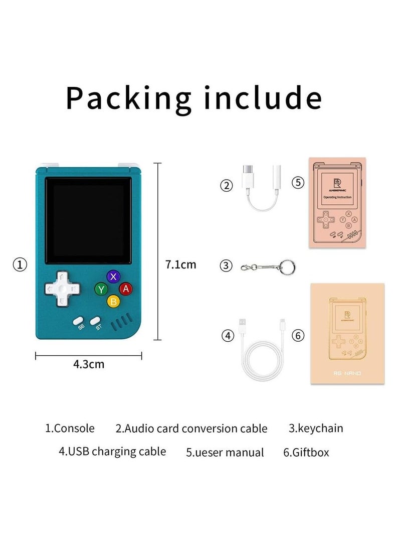 Generic - Mini Retro Handheld Game Console, Linux System 1.54" IPS Screen, 64G TF Card Built-in 5405 Classic Games, 1050mAh Battery, Hi-fi Speaker, Aluminum Alloy Portable Game Player (Blue) - Image 1