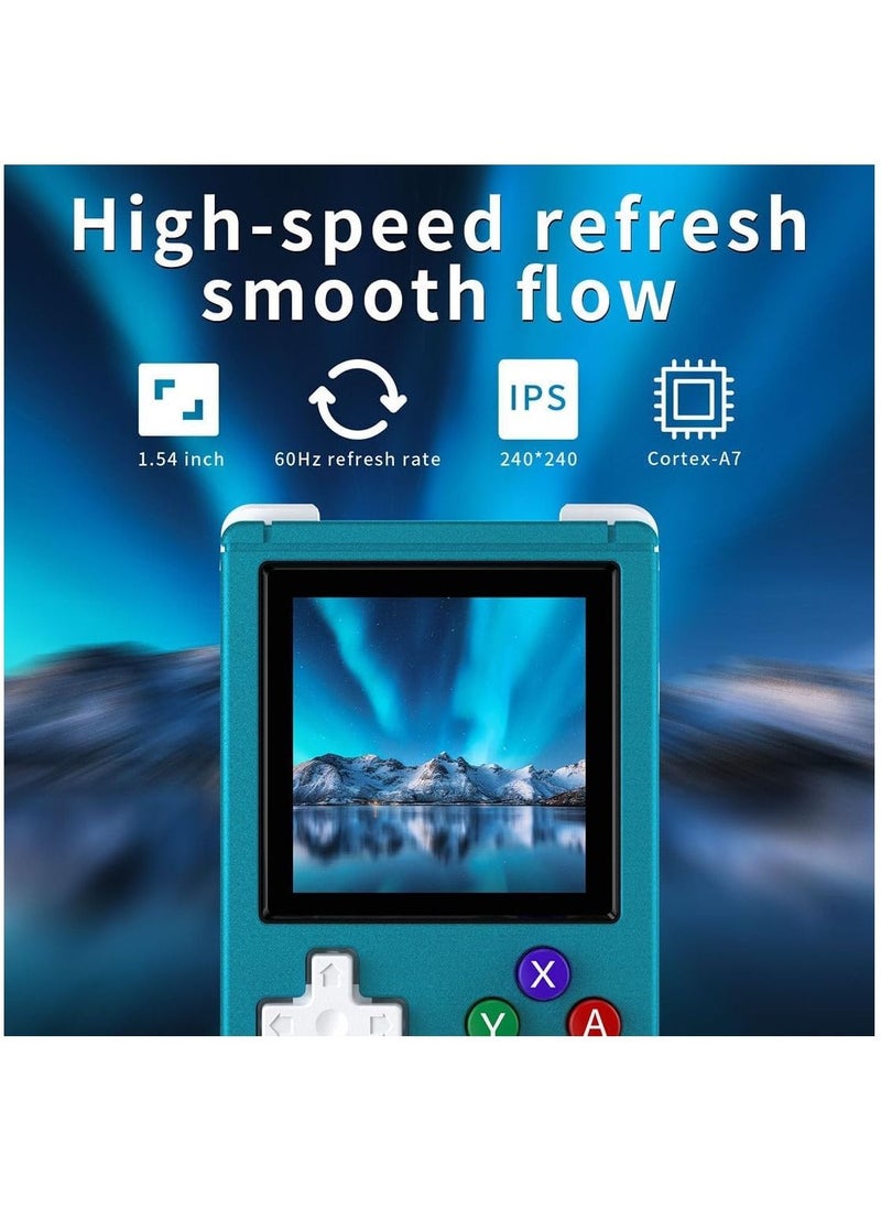 Generic - Mini Retro Handheld Game Console, Linux System 1.54" IPS Screen, 64G TF Card Built-in 5405 Classic Games, 1050mAh Battery, Hi-fi Speaker, Aluminum Alloy Portable Game Player (Blue) - Image 1