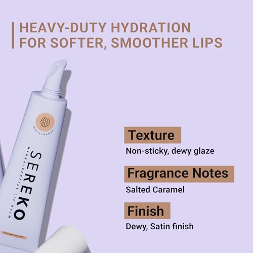SEREKO Ceramides & Peptide Lip Balm for Dry & Chapped Lips | Long-Lasting Hydration, 24H Moisture, Repair & Smooth | non-glossy for Men | Non-Tinted, Salted Caramel – 8g - Image 4
