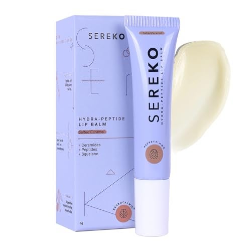 SEREKO Ceramides & Peptide Lip Balm for Dry & Chapped Lips | Long-Lasting Hydration, 24H Moisture, Repair & Smooth | non-glossy for Men | Non-Tinted, Salted Caramel – 8g - Image 1