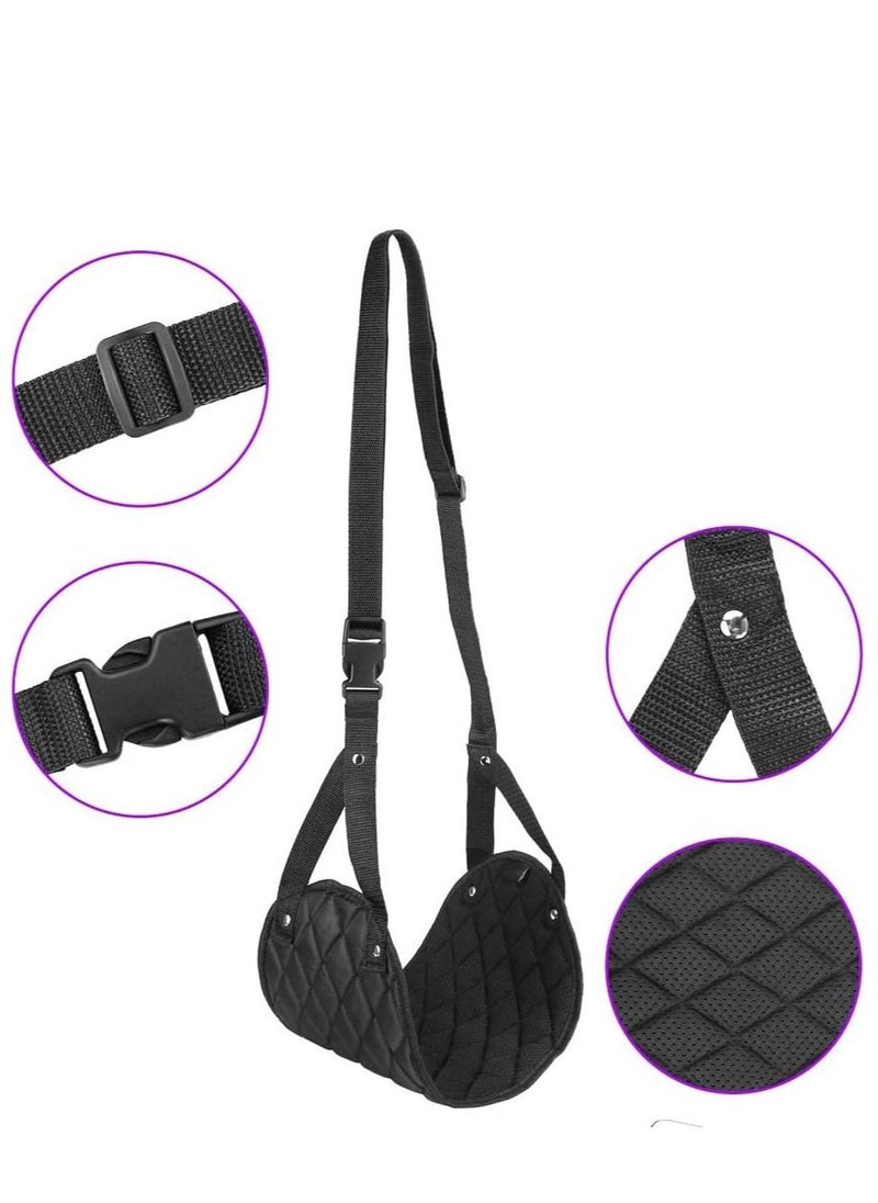 Excefore Airplane Foot Hammock, Perfect or Office Rest to Relax Your Feet, Portable Travel Footrest Flight Carry Accessories Desk Comfy Hanger Airplane, Black  - Image 5
