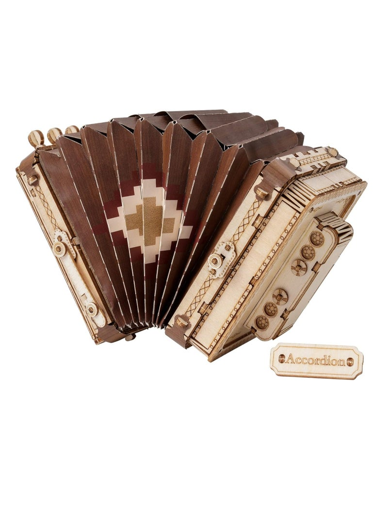 Robotime Rolife ACCORDION Model 3D Wooden Puzzle TG410, 3D Wooden Puzzles for Adults/Teens, Creative Home Decor, Unique Gift for Craft Hobby Adults/Teens - Image 4