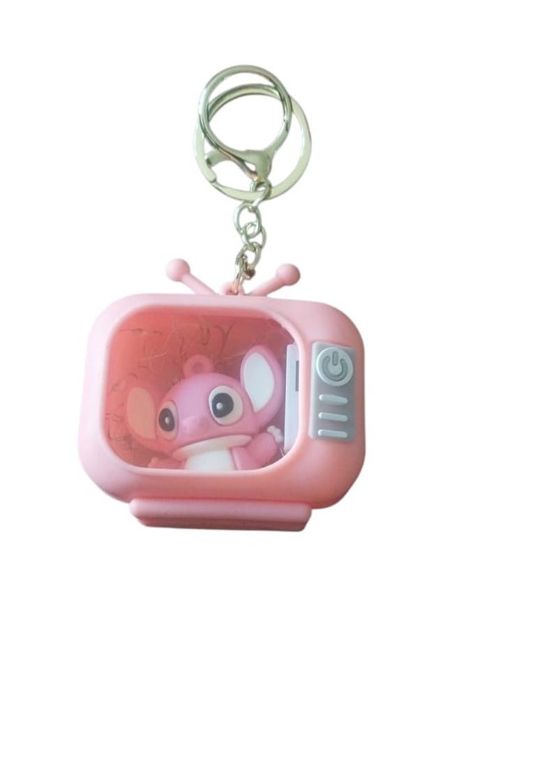 STITCH Mini Pink TV-Style Stitch Light-Up Keychain | Pocket-Sized Glowing Charm with 3 Lighting Modes – Cutest LED Gift for Girls  - Image 1