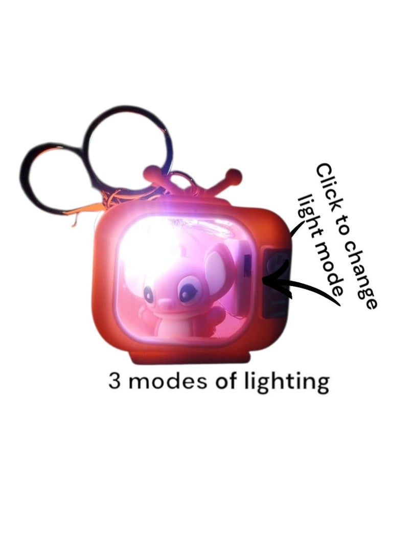 STITCH Mini Pink TV-Style Stitch Light-Up Keychain | Pocket-Sized Glowing Charm with 3 Lighting Modes – Cutest LED Gift for Girls  - Image 2