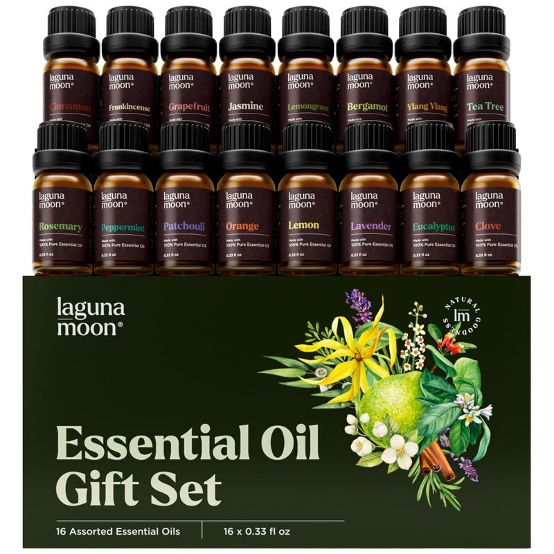 Essential Oils Set 16 Pcs Premium Grade Home Essentials Oils for Diffusers Fragrance Scents for Candle Making Soap Slime Natural Aromatherapy Oils for Skin Hair Home Office Car