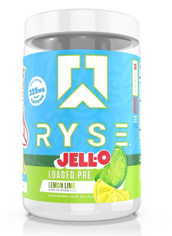 RYSE Pre-Workout Jell-o,Lemon Lime 30 Servings