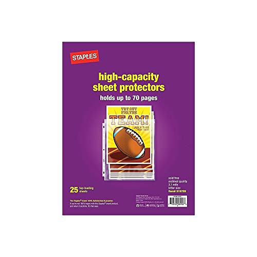 Staples حماة الأوراق من ستابلز، 8.5 × 11 بوصة، حماية الصفحات من الأعلى، مثقوبة بـ 3 ثقوب، سعة عالية، وزن ثقيل، عبوة 25، شفافة - Image 3