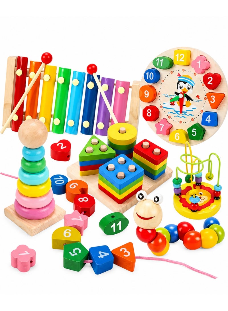 كولا بير ألعاب مونتيسوري للفتيان البالغين من العمر 3 سنوات ، ألعاب خشبية للأطفال 6PCS ، ألعاب الصبي الطفل 3-6 سنوات ، لعبة التعلم التعليمي قبل المدرسية للأطفال في الأعمار 3 4 5 6 + ، هدايا عيد الميلاد - Image 1