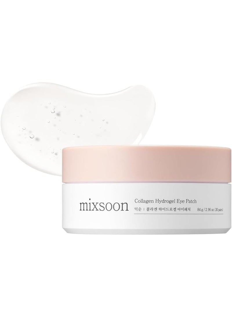 mixsoon Collagen Hydrogel Eye Patches Hydrating Gel Eye Mask with Collagen, Peptides and Amino Acids for Smooth Under Eye Skin Care 84 g / 2.84 fl.oz. (30 pairs) Korean Glass Skin Care - Image 1