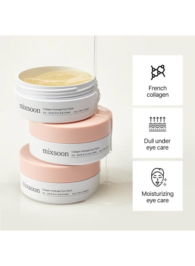 mixsoon Collagen Hydrogel Eye Patches Hydrating Gel Eye Mask with Collagen, Peptides and Amino Acids for Smooth Under Eye Skin Care 84 g / 2.84 fl.oz. (30 pairs) Korean Glass Skin Care - Image 2