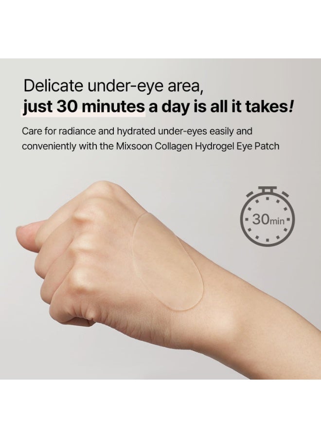 mixsoon Collagen Hydrogel Eye Patches Hydrating Gel Eye Mask with Collagen, Peptides and Amino Acids for Smooth Under Eye Skin Care 84 g / 2.84 fl.oz. (30 pairs) Korean Glass Skin Care - Image 4