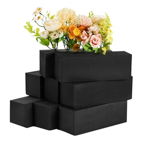 GNRZZT 8 Pcs Reusable Floral Foam Blocks 9 L x 3 W x 3 H Black Dry Flower Foam for Artificial Flowers Foam for Wedding Birthdays Pary Home Decorations - Image 1