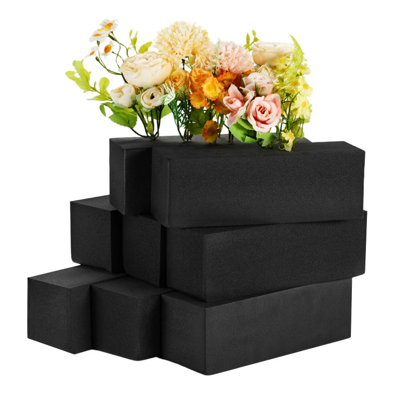 GNRZZT 8 Pcs Reusable Floral Foam Blocks 9 L x 3 W x 3 H Black Dry Flower Foam for Artificial Flowers Foam for Wedding Birthdays Pary Home Decorations - Image 2