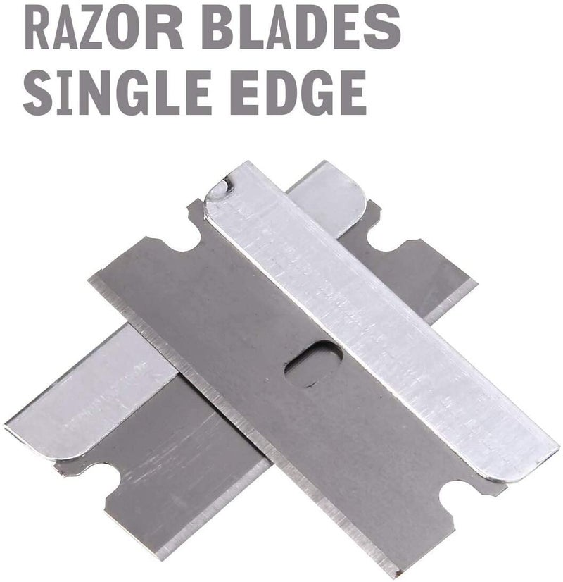 Wroughton 50 pcs Carbon Steel Razor Blades for Safety Titan Scraper, Single Edged Steel Scraper Blades Remove Decals/Stickers/Adhesive Label/Clean Glass - Image 5