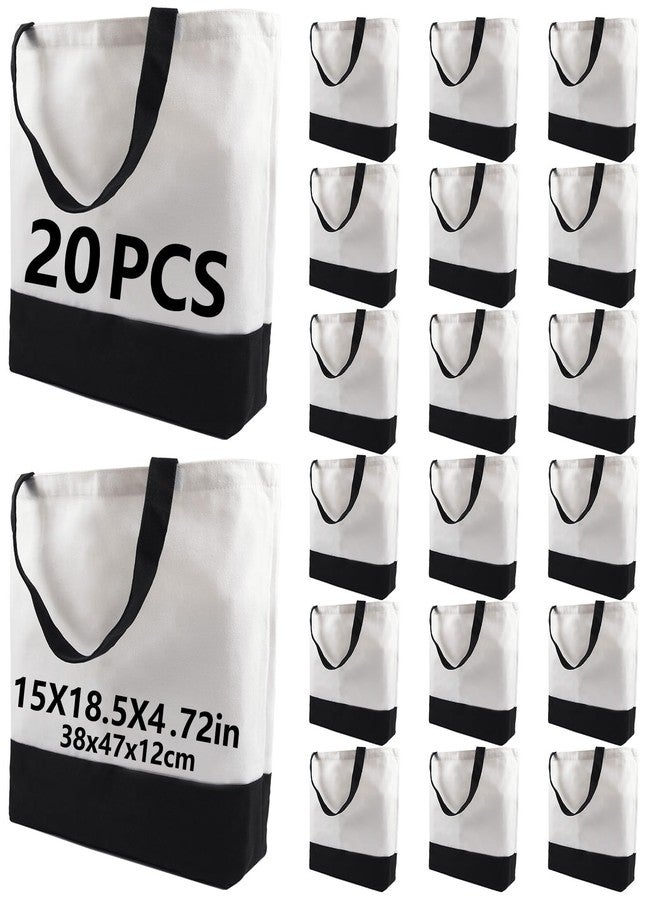 OKBA 20 pcs Sublimation Tote Bags,polyester tote bags for sublimation, blank canvas tote bags for DIY Crafting and Decorating - Image 1