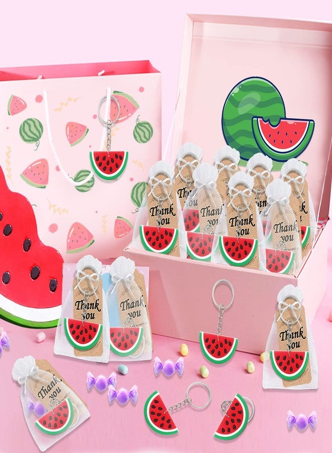 CiciBear 24 Pack Watermelon Keychains Party Decoration for Guests, Watermelon Themed Party, Baby Shower, School Party, Kids Birthday - Image 4