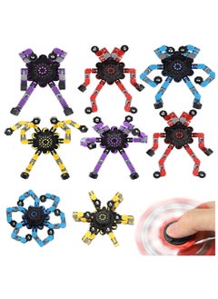 NQOOH 8 Piece Transformable Spinner Toy Set Robot Spinner for Stress Relief for Kids and Adults  - Image 1