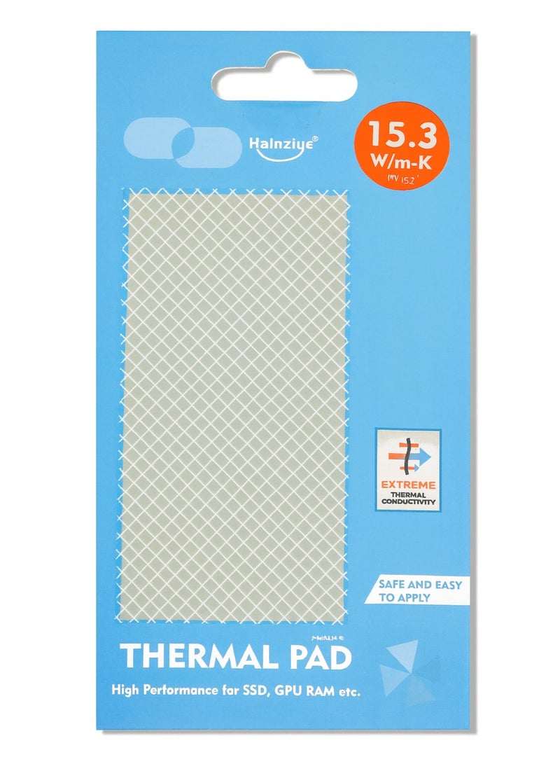 هالنزي وسادة حرارية من السيليكون Halnziye HY153، ورقة نقل حراري، وسادة سيليكون مزدوجة الجوانب لتبديد الحرارة، موصلية حرارية 15.3 واط/م-ك، مقاس 85*45*1 ملم، لتبريد SSD وCPU وGPU وLED وIC وChipset - Image 1