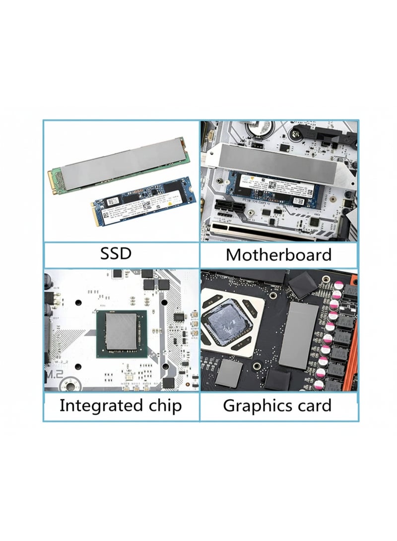 هالنزي وسادة حرارية من السيليكون Halnziye HY153، ورقة نقل حراري، وسادة سيليكون مزدوجة الجوانب لتبديد الحرارة، موصلية حرارية 15.3 واط/م-ك، مقاس 85*45*1 ملم، لتبريد SSD وCPU وGPU وLED وIC وChipset - Image 5