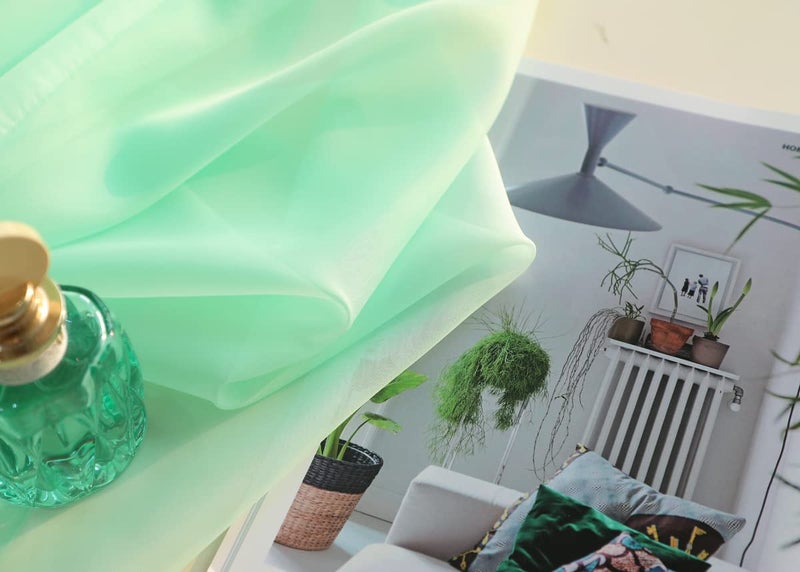 Mianbo Light Green Sheer Curtains 120 Inches Length 2 Panels Set Window Sheer Curtains Basic Rod Pocket For Bedroom Children Living Room Yard Kitchen - Image 4