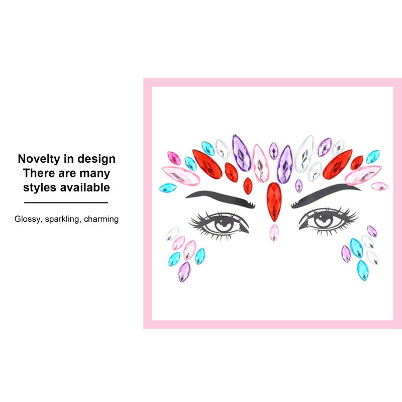 Rhinestone Face Decoration Sticker Crystal Rhinestone Decorative Sticker Eye Makeup Accessories Face Jewels Rhinestone Stickers - Image 2