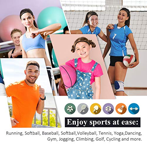 Bememo 4 Pieces Thick Non-Slip Elastic Sport Headbands Hair Headbands for Women and Men (Black) - Image 5
