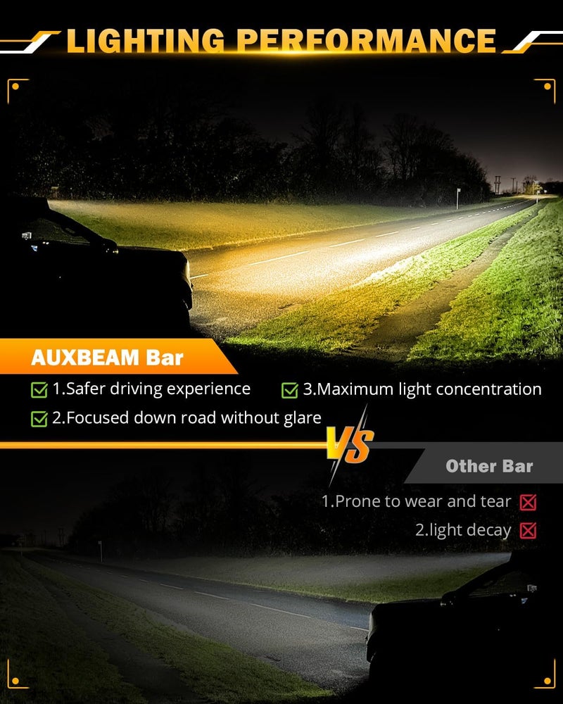 Auxbeam 42-Inch Curved LED Light Bar with 6 Modes, Waterproof, 240W Off-Road Lights - Image 3