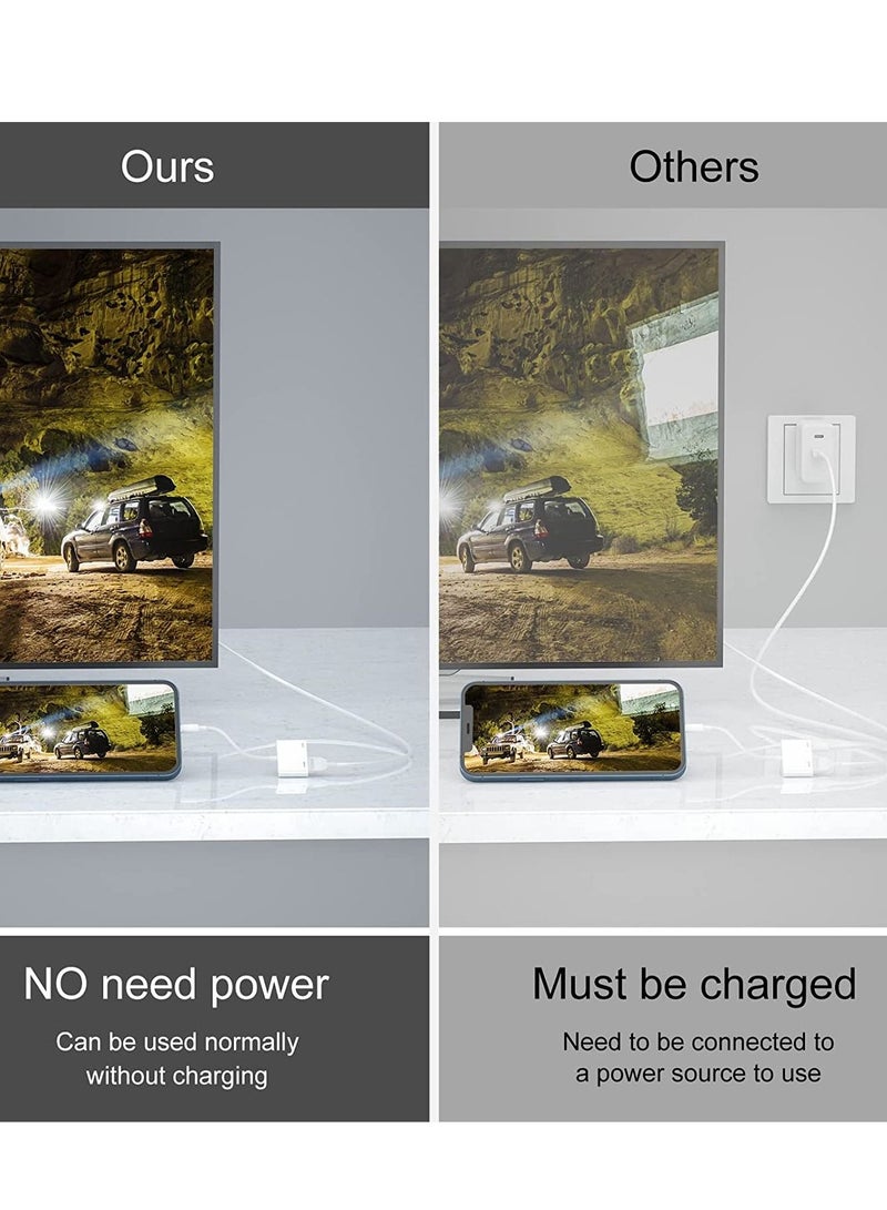 HDMI Adapter for iPhone,HDMI Sync Screen Converter, 1080P HDMI Digital AV Adapter with Charing Port,Compatible with iPhone 13/12/11/X/8/7/ iPad/ iPod to HD TV/Monitor/Projector. [No Need Power] - Image 3