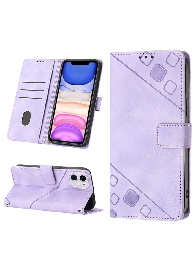 Zaboon Case For iPhone 11 Skin-feel Embossed Leather Phone Case - Image 1