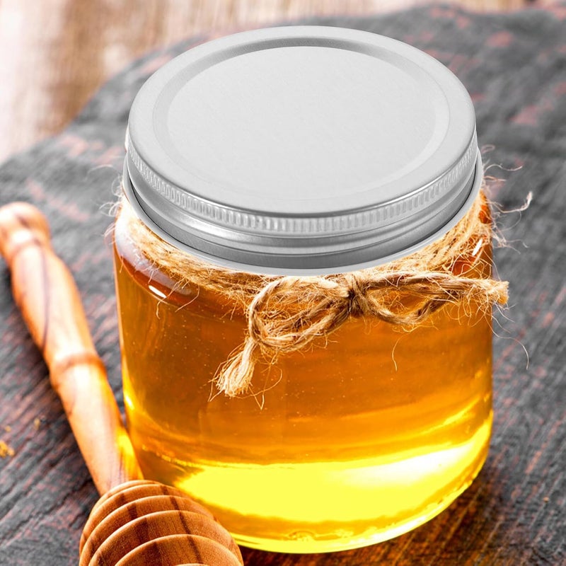 مجموعة أغطية جرارات ماسون من 24 قطعة، قطر 70 مم، مقاومة للتسرب، مصنوعة من الصلب، للاستخدام مع الجرارات ذات الفم العادي، لتخزين الطعام - Image 5