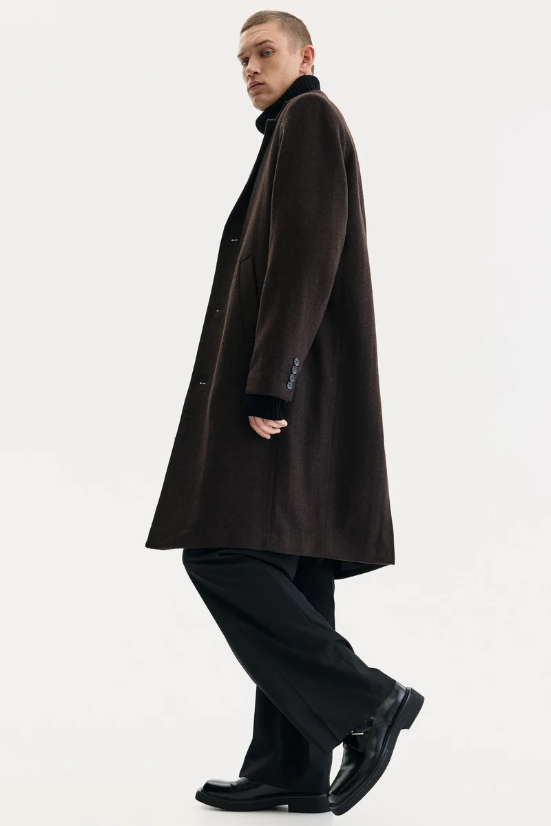 H&M Single-breasted wool-blend coat