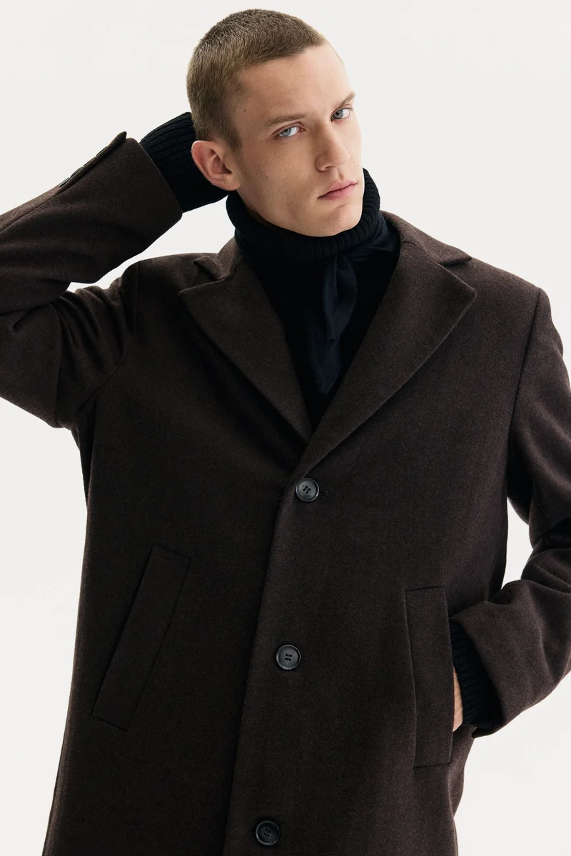 H&M Single-breasted wool-blend coat