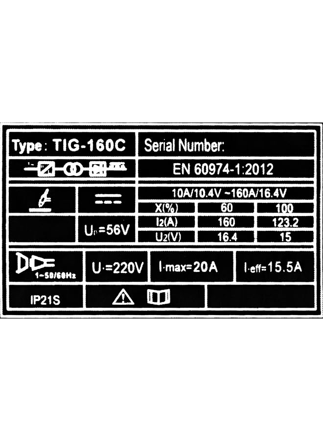 إيروريكس ماكينة لحام TIG MMA 10 160A AC Dc تعمل على الحديد Tig160C 1.6 إلى 4.0 إلكترودين - Image 4